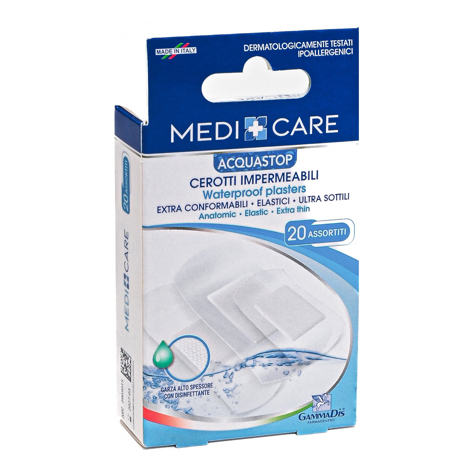 Gammadis Farmaceutici Medicare - Acquastop Cerotti Impermeabili, 20 cerotti assortiti