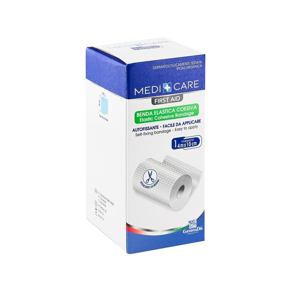Gammadis Farmaceutici Medicare - Benda Elastica Coesiva 10cm x 4m, 1 pezzo