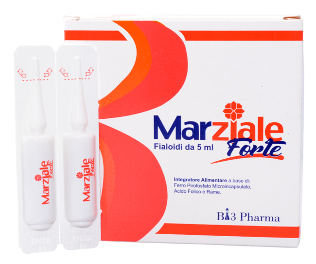 Marziale Forte Integratore Alimentare Di Ferro Rame Acido Folico 20 Fialoidi X 5ml