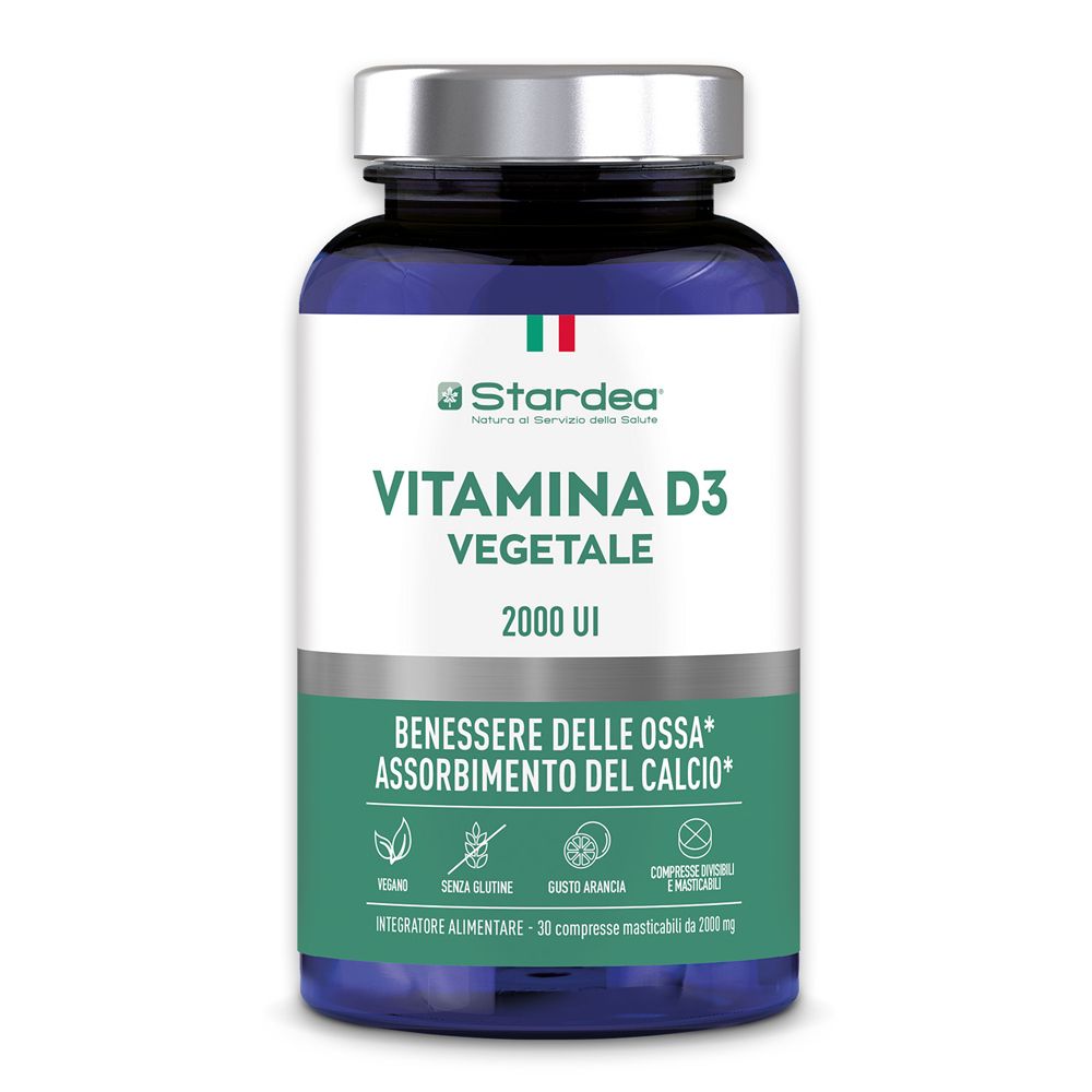 Stardea Vitamina D3 Vegetale 2000 UI in Compresse Masticabili - Integratore Alimentare 60 g