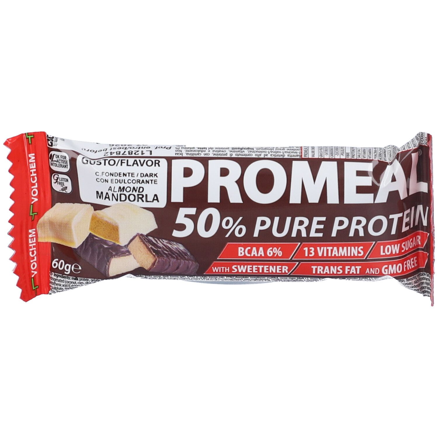 VOLCHEM Promeal Pure Protein 50% Barretta Gusto Cioccolato Fondente e Mandorla 60 g — confronto prezzi