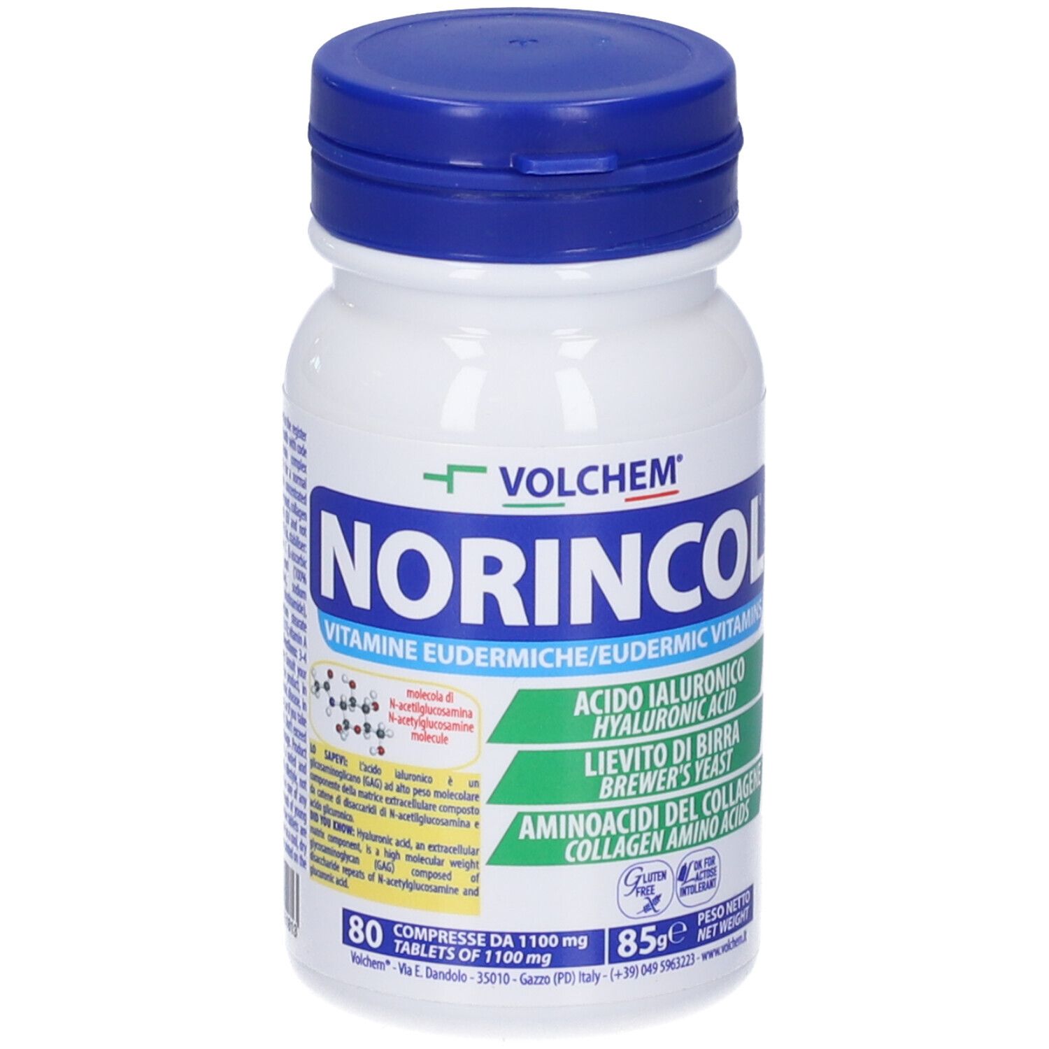 VOLCHEM Norincol Vitamine, Acido Ialuronico, Lievito Di Birra E Colllagene In Compresse 85 g Capsule — confronto prezzi