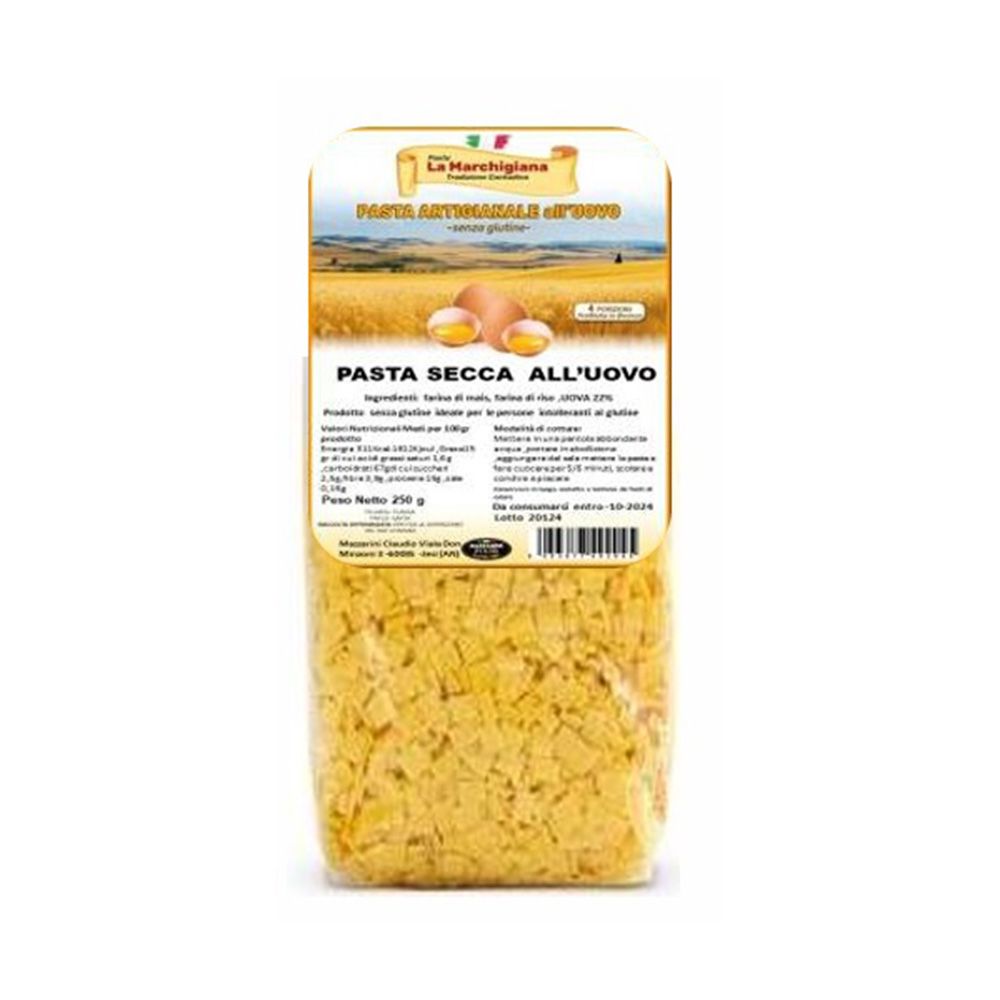 Quadrucci all'Uovo Senza Glutine - La Marchigiana 250 g
