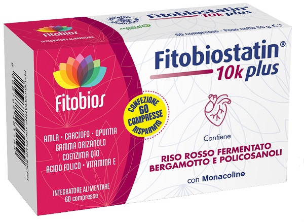 Fitobios Fitobiostatin 10k Plus - Integratore per il controllo del colesterolo, 60 compresse — confronto prezzi