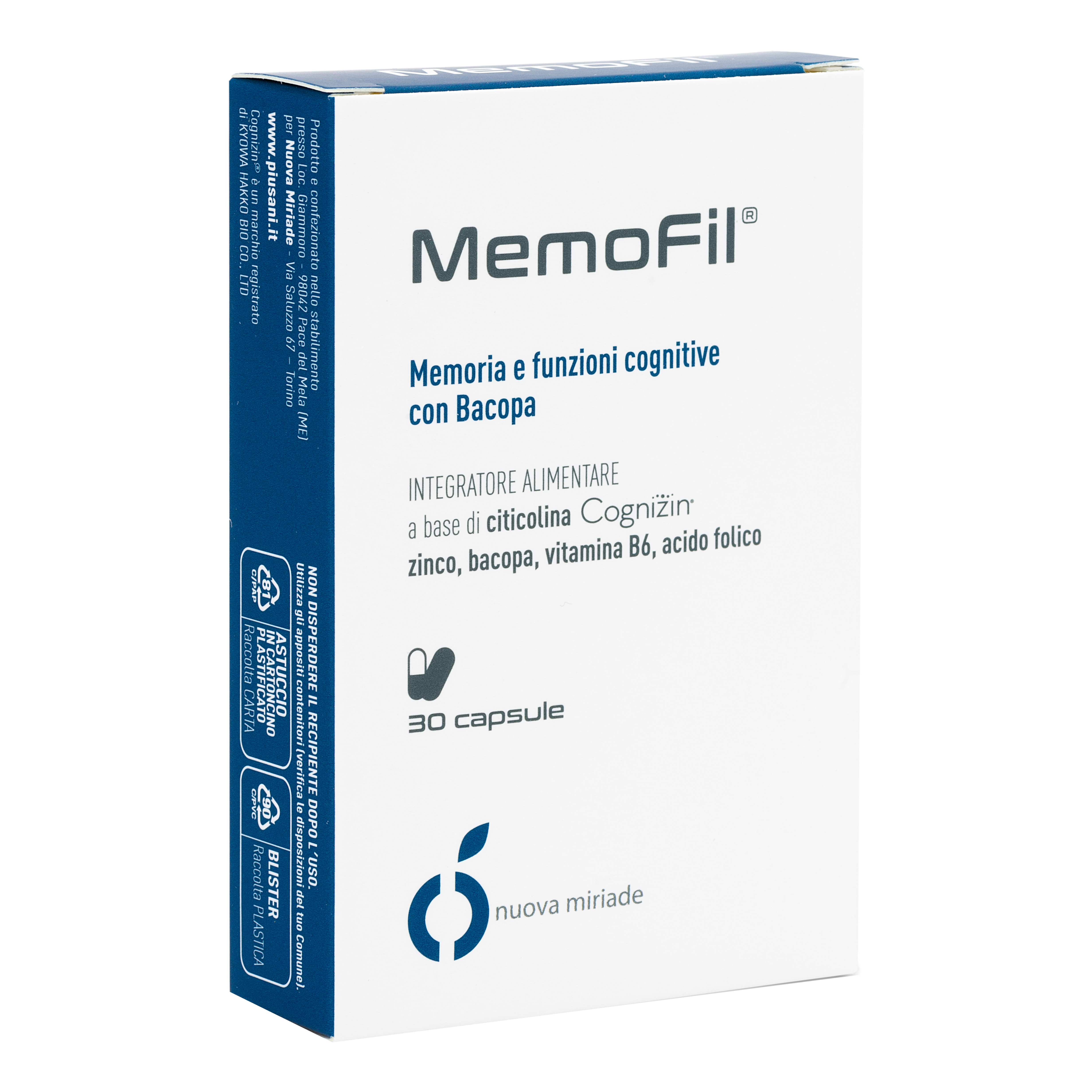 Memofil Integratore Per Memoria E Funzioni Cognitive 30 Capsule — confronto prezzi