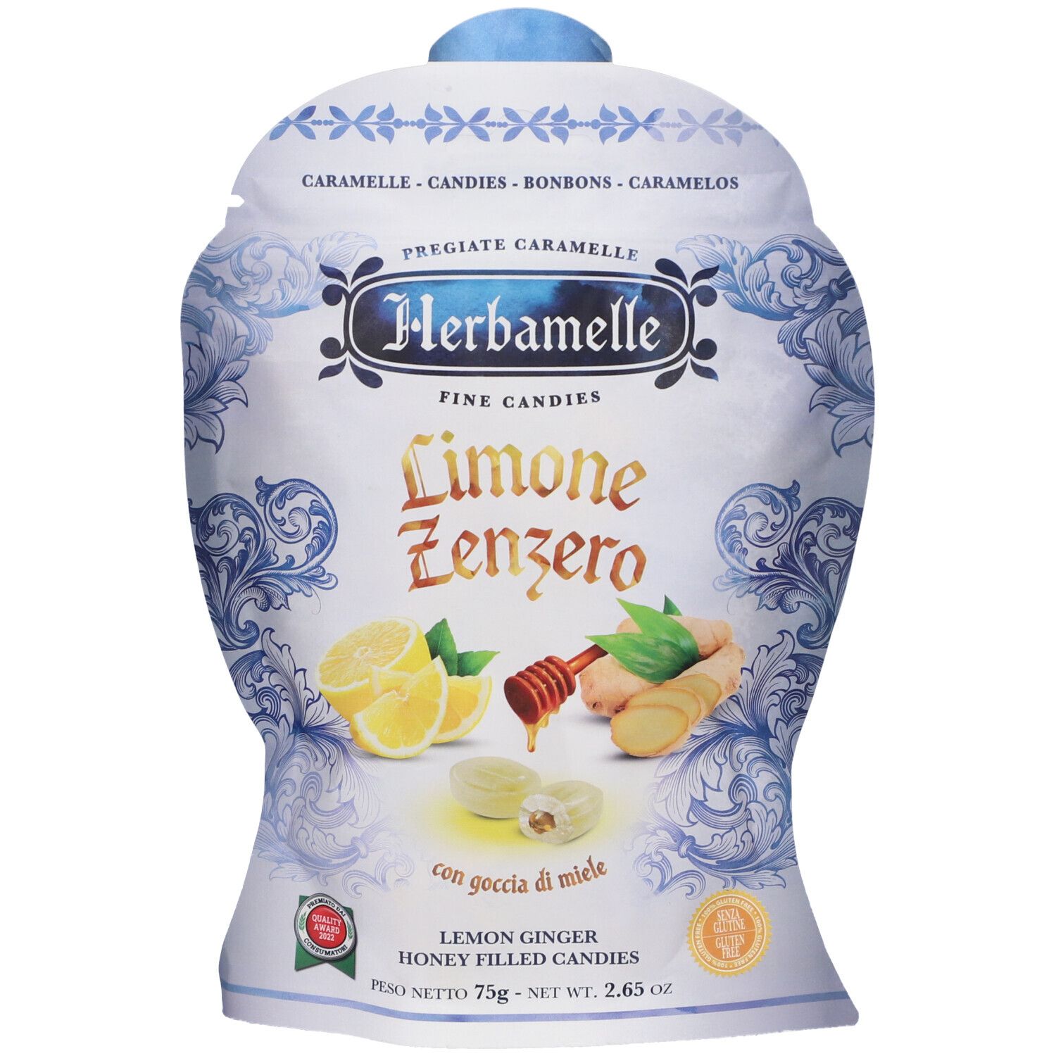 Herbamelle Limone e Zenzero Caramelle 75 g