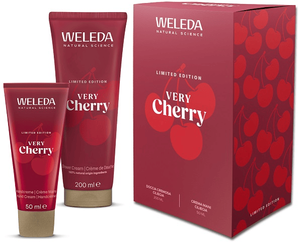 Weleda Very Cherry Cofanetto Limited Edition con Crema Doccia 200 ml + Crema Mani Idratante alla Ciliegia