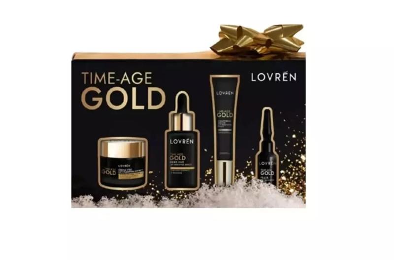 Lovrèn Time-Age Gold Cofanetto Lift con Crema Viso 30ml + Siero Viso 30ml + Filler 5ml + Contorno Occhi 15ml