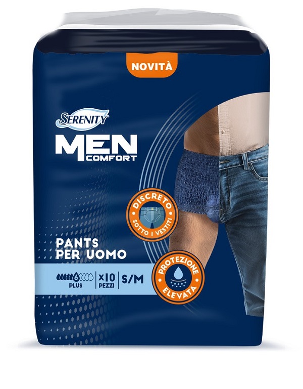 Serenity Pants Men Comfort - Pantaloni Serenity assorbenti sm per l'incontinenza maschile, 10 pezzi