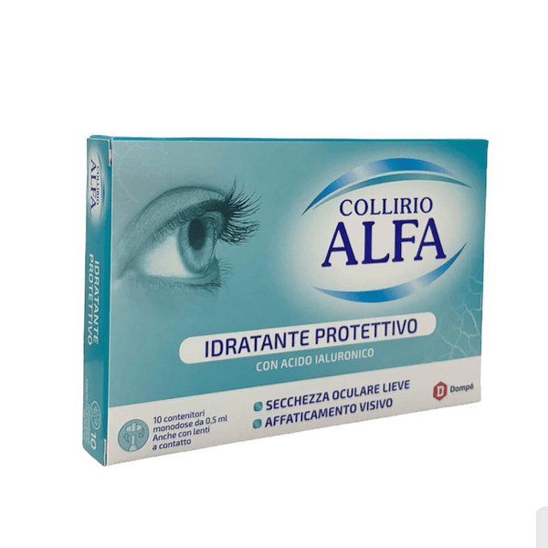 Dompé Alfa Collirio Idratante Protettivo con Acido Ialuronico 10 flaconcini