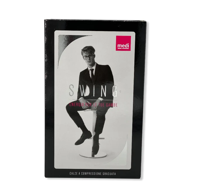 Medi Swing 15mm/hg Gambaletto Uomo In Cotone Colore Nero Taglia 5