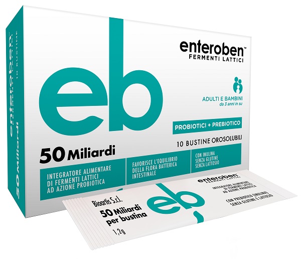 Enteroben 50 Miliardi - Integratore di fermenti lattici vivi, 10 bustine orosolubili — confronto prezzi
