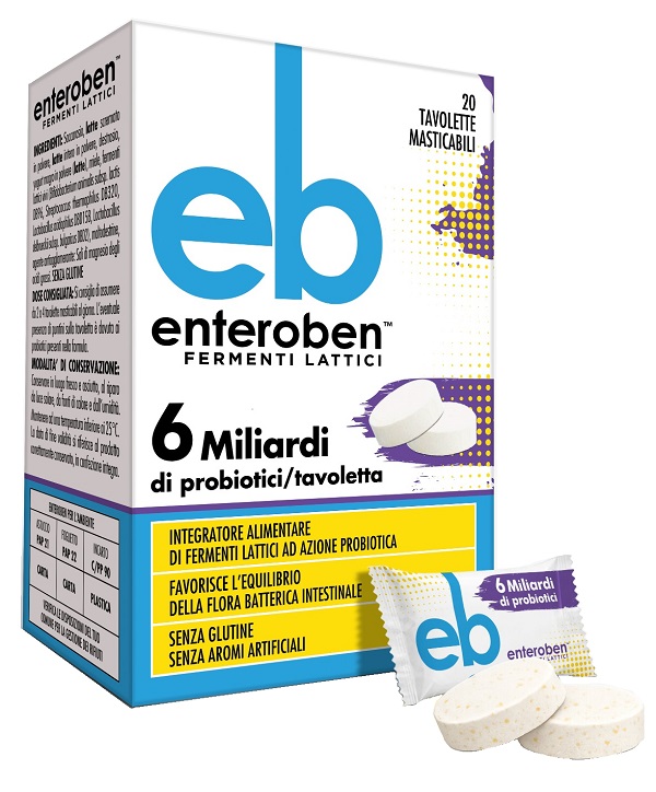 Enteroben 6 Miliardi Integratore Per La Flora Batterica Intestinale 20 Tavolette Masticabili — confronto prezzi