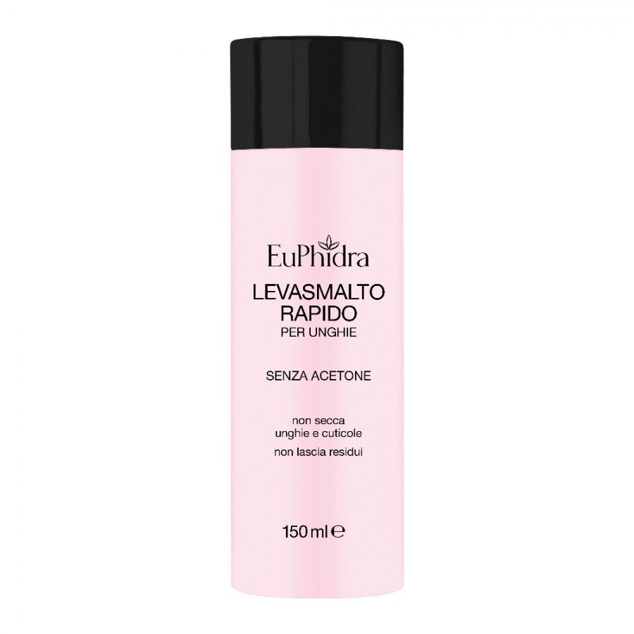 Euphidra Levasmalto Solvente senza acetone per la rimozione dello smalto, 150 ml