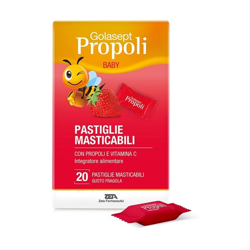 Golasept Propoli Baby Pastiglie Masticabili Integratore Gusto Fragola 20 Pastiglie