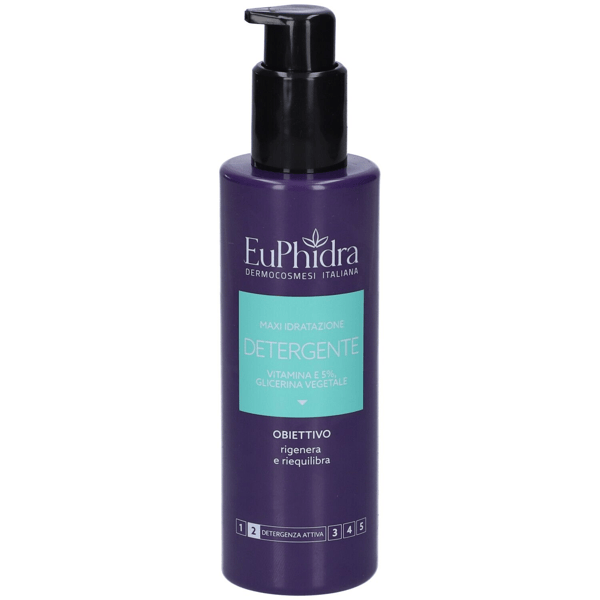 Euphidra Detergente Maxi Idratazione 200 ml Vitamina E Pulisce e Nutre Pelle Secca — confronto prezzi