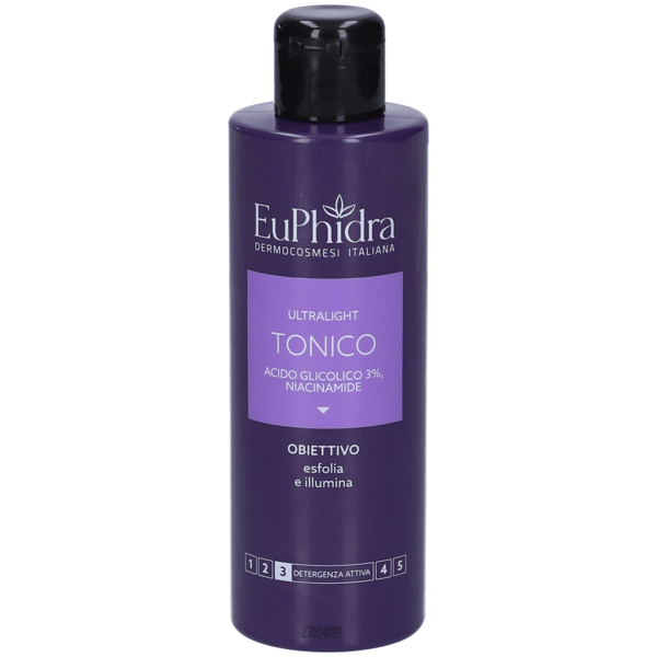 Euphidra Ultralight tonico acido glicolico esfoliante e illuminante 200ml