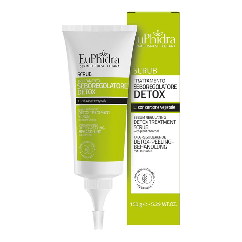 EuPhidra Scrub Trattamento Pre-Shampoo Seboregolatore e Detox con Carbone Vegetale 150g