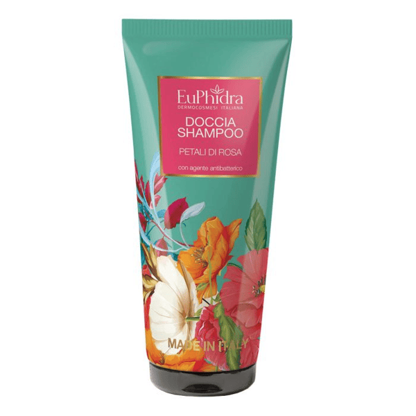 Euphidra Doccia Shampoo Petali di Rosa per corpo e capelli, 200 ml