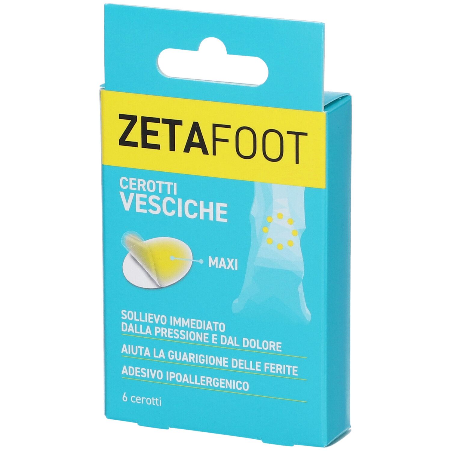 Zetafoot Cerotti Idrocolloidali 6 Pezzi Protezione e Guarigione Vesciche da Sfregamento