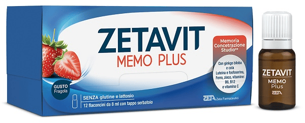Zetavit Memo Plus 12 Flaconcini Integratore di Minerali e Vitamine