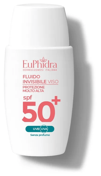 Euphidra Fluido Solare Invisibile Viso SPF 50+ Protezione Molto Alta Anti Macchie