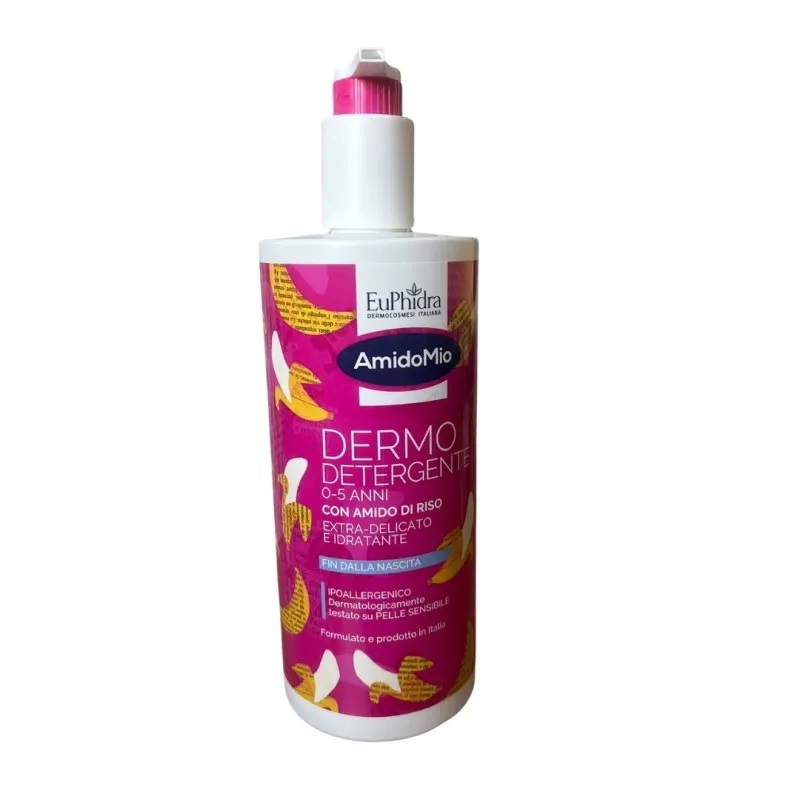 Amidomio Dermo Detergente 0-5 Anni Con Amido Di Riso Extra Delicato E Idratante Fin Dalla Nascita Ipoallergenico 750 Ml