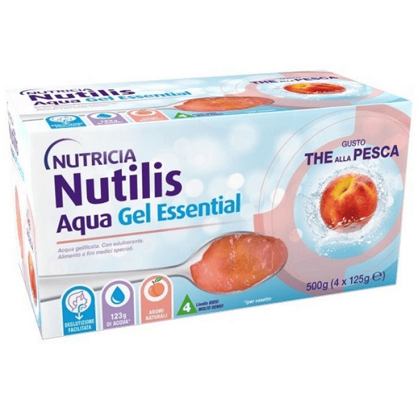 Nutricia Nutilis Aqua Gel Essential Acqua Gelificata Pronta all'Uso, Pesca, 4x125ml — confronto prezzi