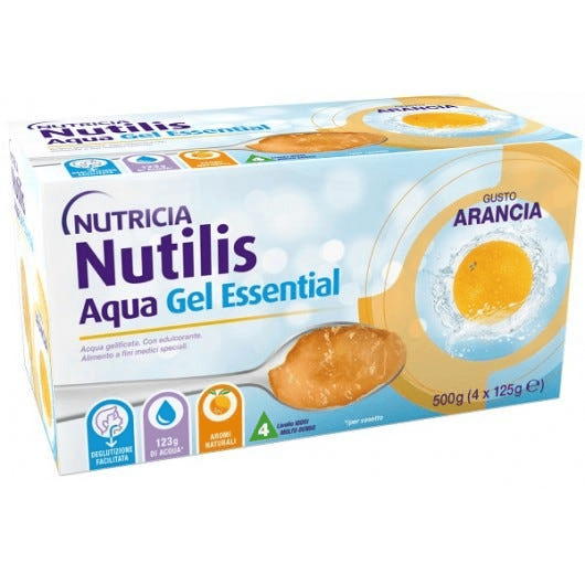 Nutricia Nutilis Aqua Gel Essential Acqua Gelificata Pronta all'Uso, Arancia 4x125ml — confronto prezzi
