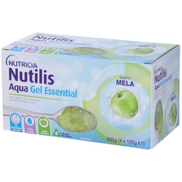 Nutricia Nutilis Aqua Gel Essential Acqua Gelificata Pronta all'Uso, Mela, 4x125ml