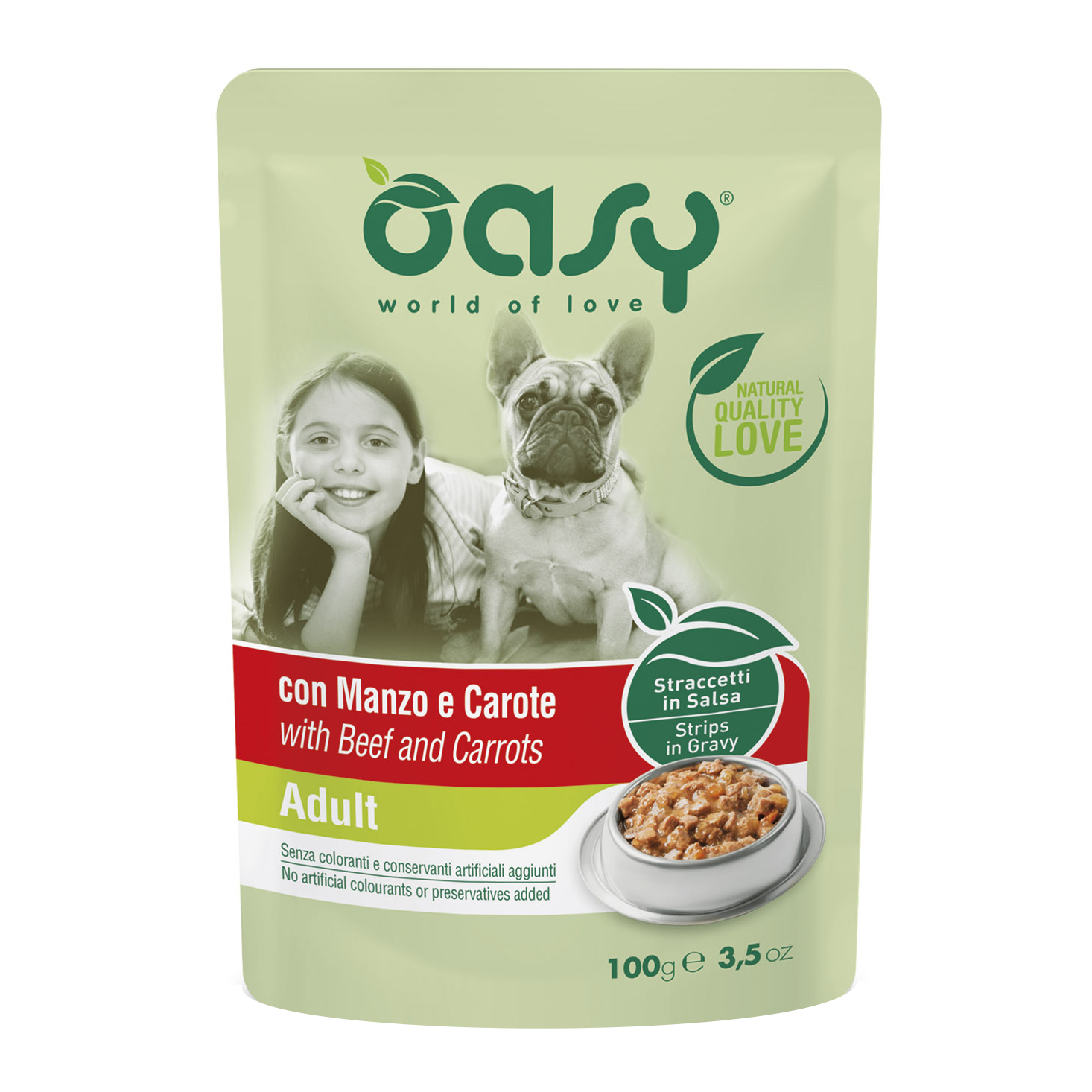 Oasy Cane Straccetti In Salsa Adulto Manzo & Carote 100 Gr — confronto prezzi