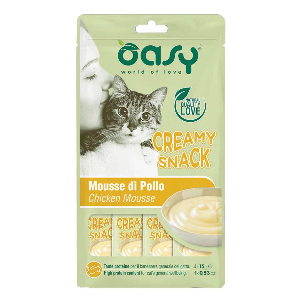 OASY GATTO SNACK CREAMY MOUSSE POLLO 4x15GR — confronto prezzi
