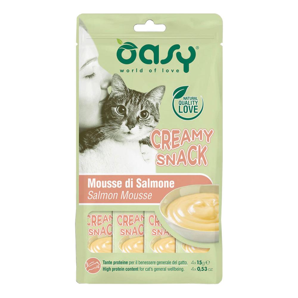 Oasy Gatto Snack Creamy Mousse Di Salmone Cf. (4X15) Gr — confronto prezzi