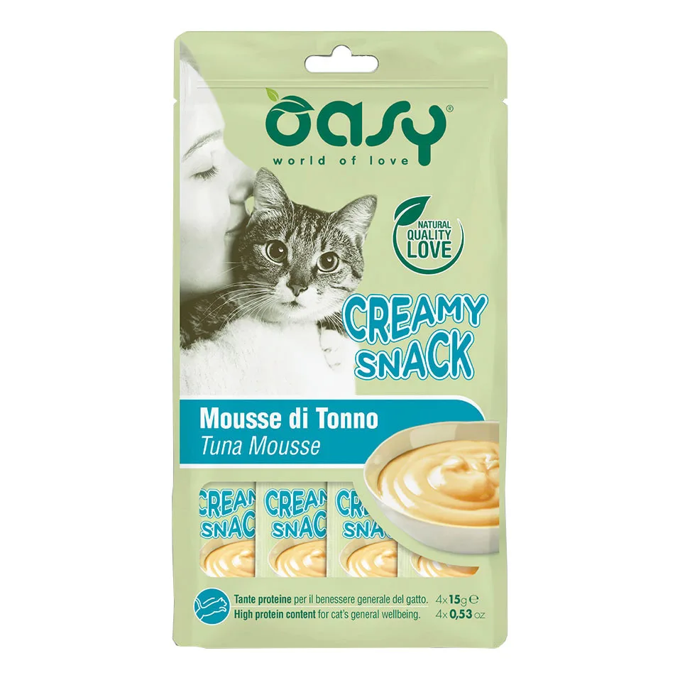Oasy Gatto Snack Creamy Mousse Di Tonno Cf. (4X15) Gr