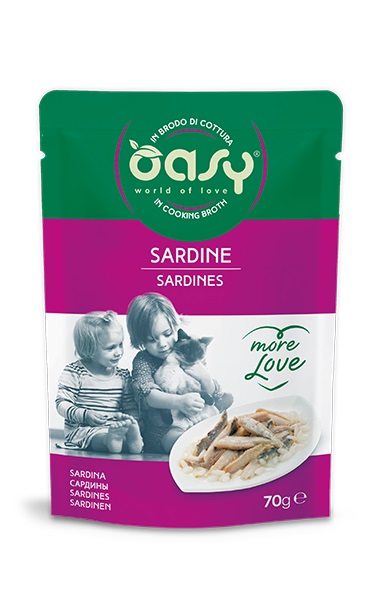 Oasy Gatto More Love In Busta Adulto Sardine 70 Gr — confronto prezzi