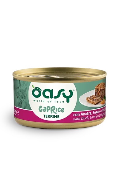 Oasy Gatto Caprice Terrine Adulto Anatra, Fegato &amp; Verdure 85 Gr — confronto prezzi