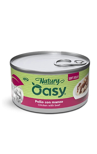 Oasy wet cat natury soft jelly pollo con manzo lattina 150 g