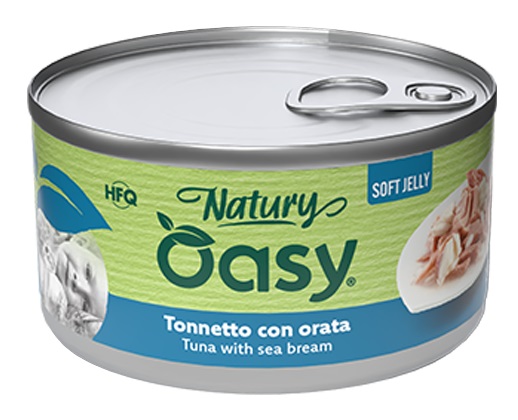 Oasy wet cat natury soft jelly tonnetto con orata lattina 150 g — confronto prezzi