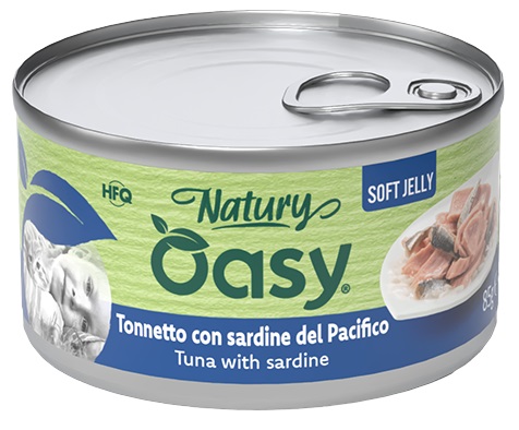 Oasy wet cat natury soft jelly tonnetto con sardine lattina 150 g — confronto prezzi