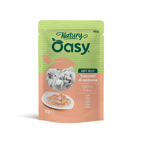 Oasy wet cat natury soft jelly salmone busta 70 g — confronto prezzi