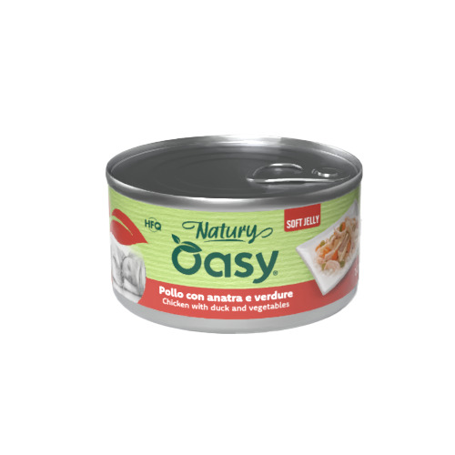 Oasy wet dog natury soft jelly pollo con anatra e verdure lattina 150 g — confronto prezzi