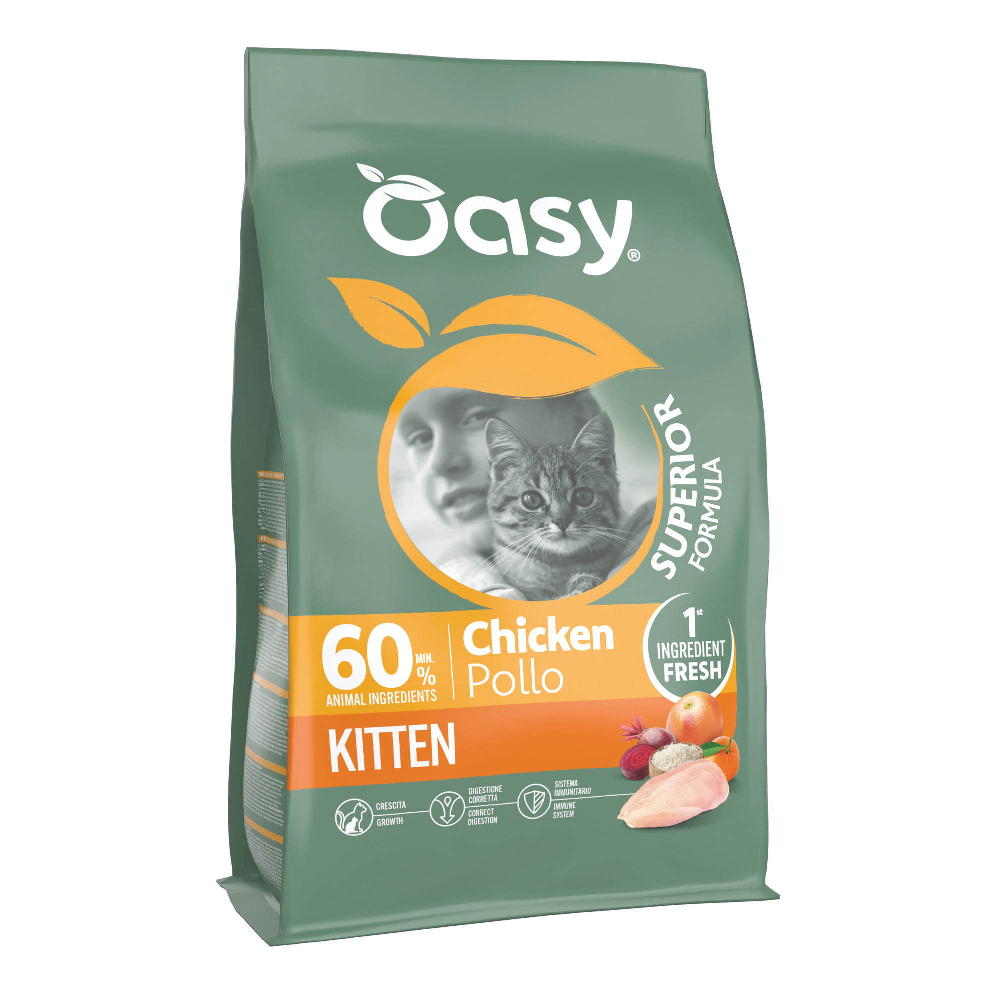 Oasy dry cat superior kitten pollo 300 g — confronto prezzi