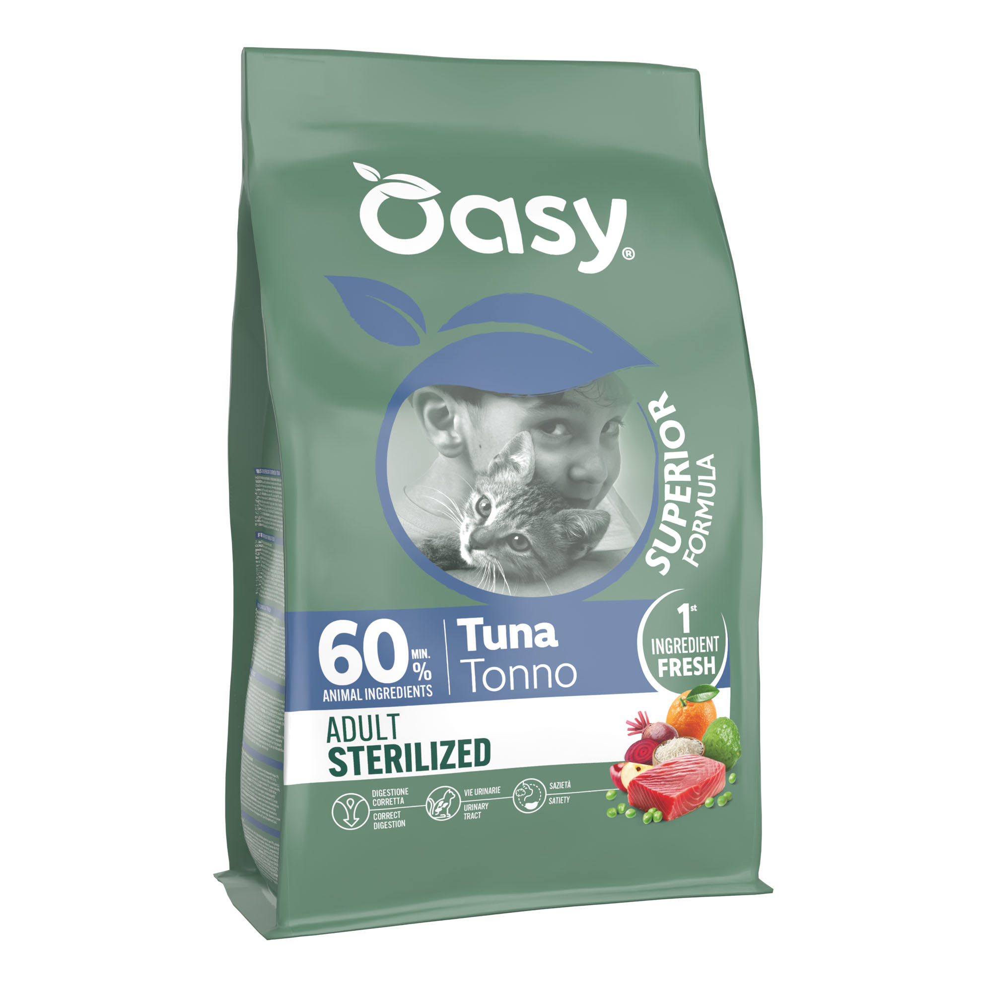 OASY GATTO DRY SUPERIOR STERILIZED ADULT TONNO 300GR