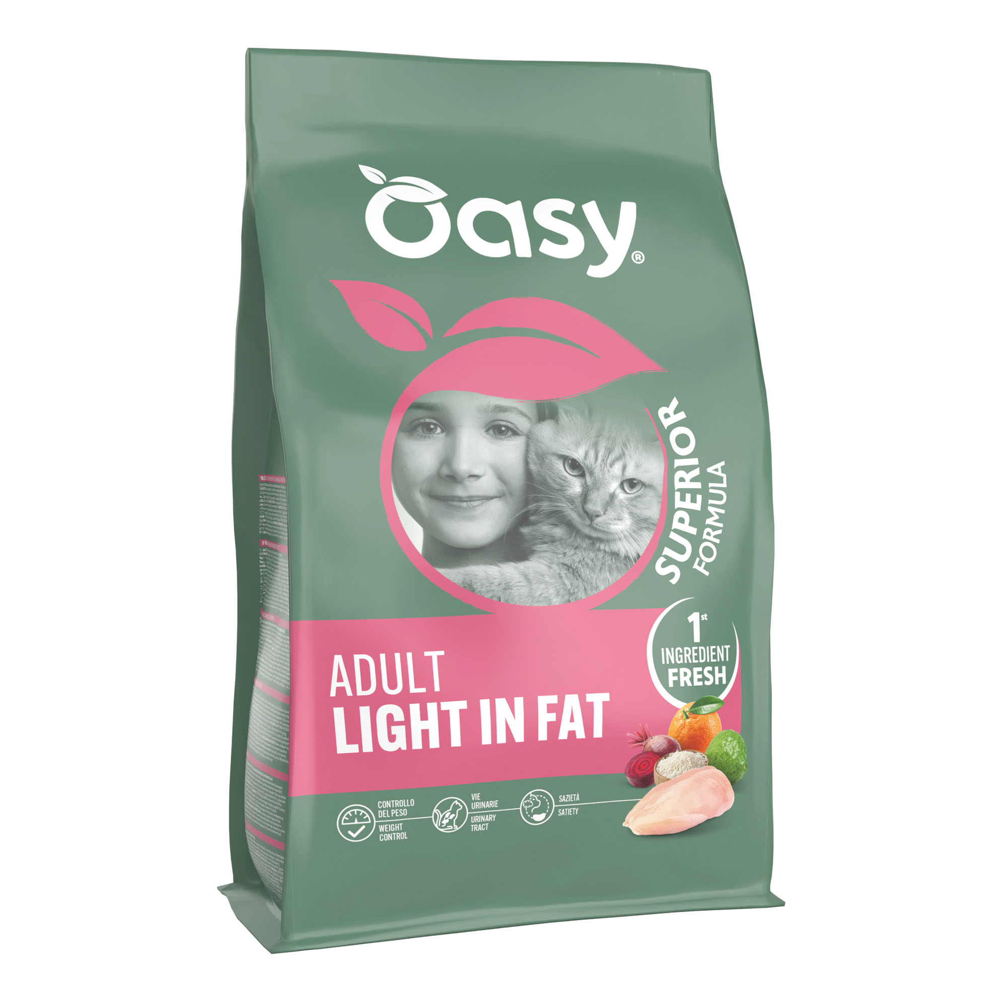 Oasy dry cat superior adult light in fat 300 g — confronto prezzi