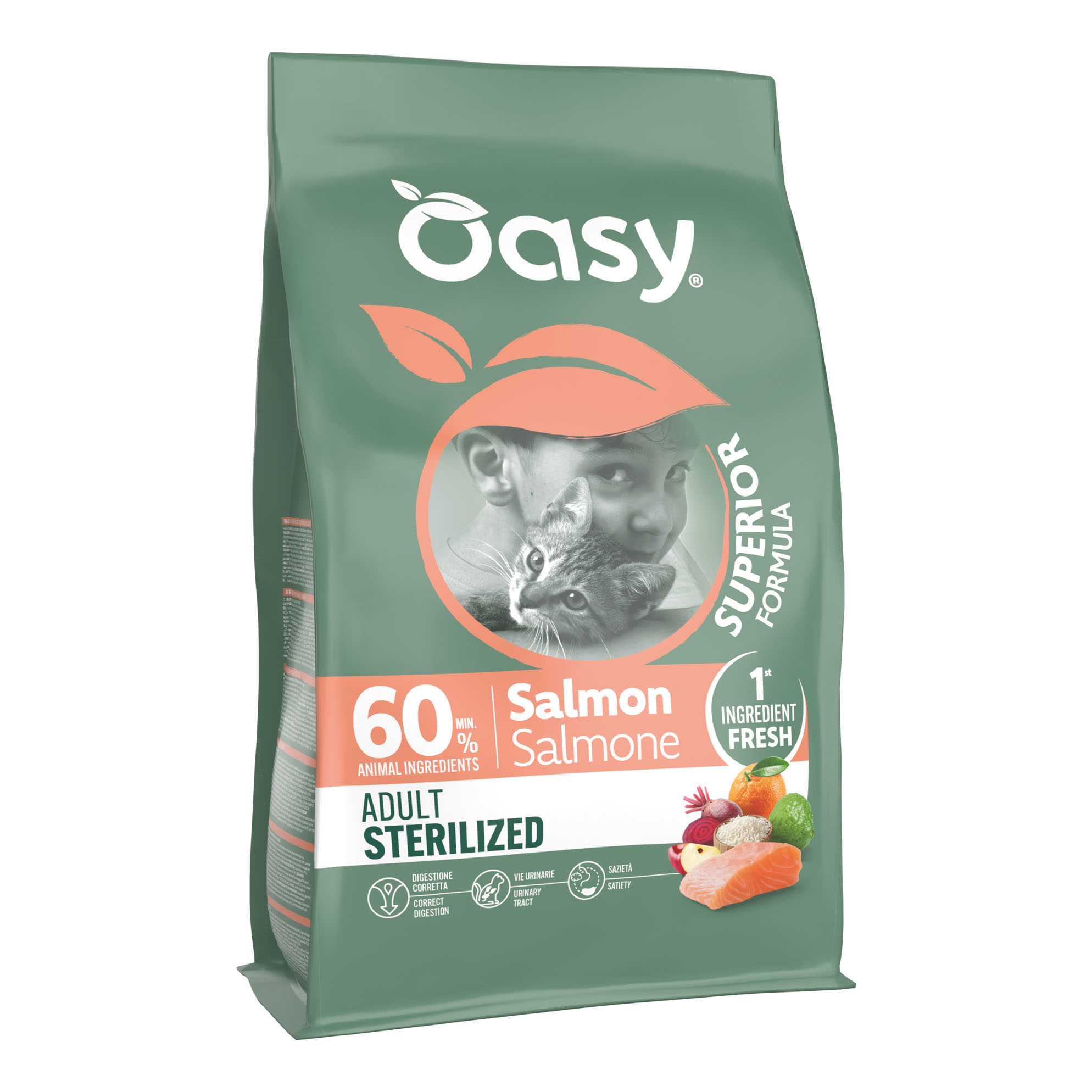Oasy dry cat superior adult salmone 300 g — confronto prezzi