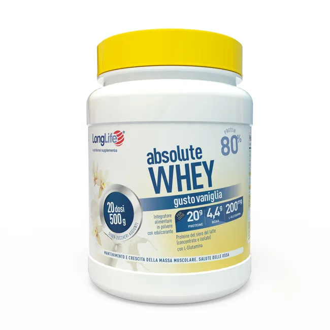 LongLife Absolute Whey Gusto Vaniglia Proteine del Sierolatte Concentrato 750 g