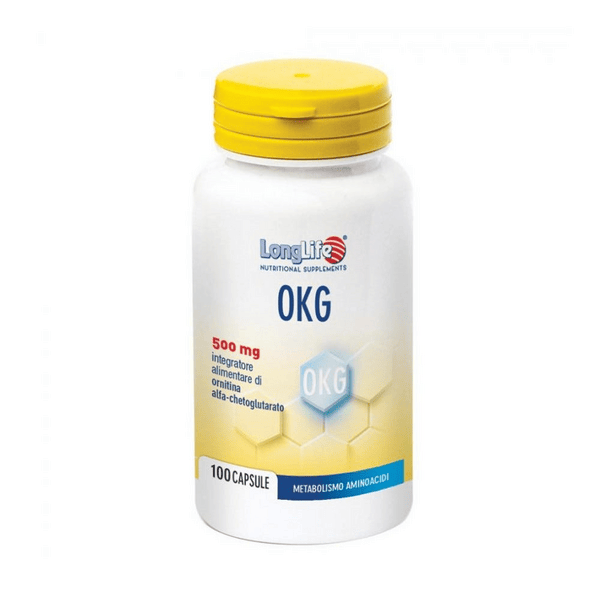 LongLife OKG Integratore Ornitina Alfa-Chetoglutarato 100 Capsule