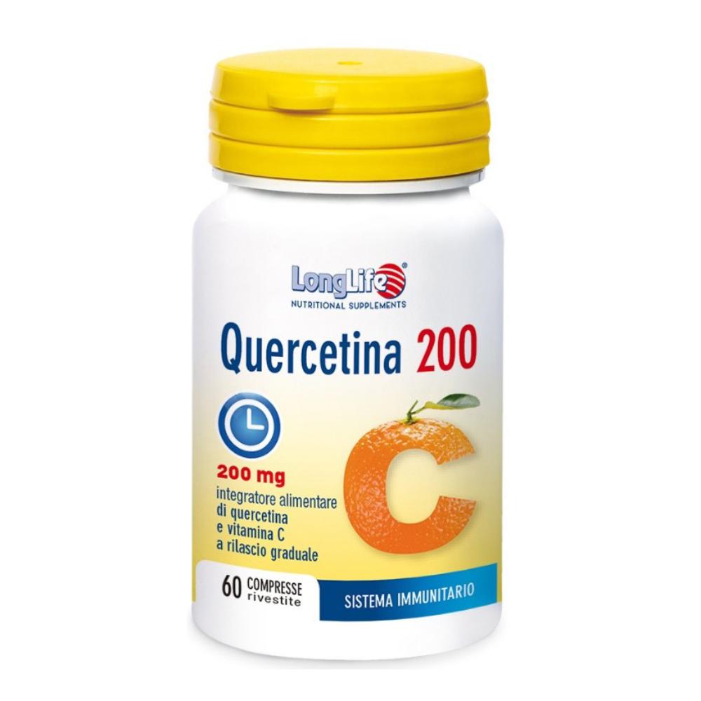 LongLife Quercetina 200 mg Integratore Antiossidante e Difese Immunitarie 60 Compresse