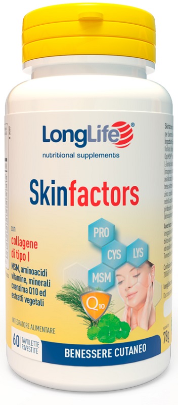 LongLife Skin Factors Integratore per la Salute e Bellezza della Pelle 60 Tavolette