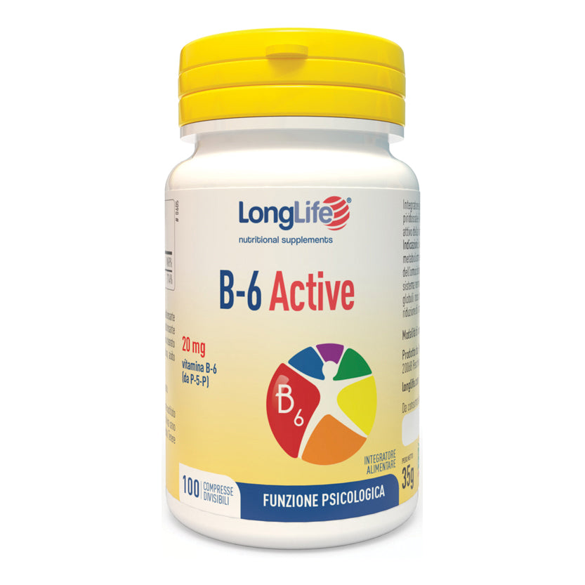LongLife B6 Active Integratore di Vitamina B6 per Metabolismo ed Energia 100 Compresse